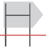 Panneau directionnel - 150 x 100 cm.